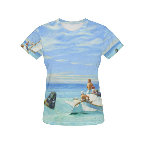 Edward Hopper Ground Swell Sail Boat Ocean All Over Print T-Shirt for Women (USA Size) (Model T40)