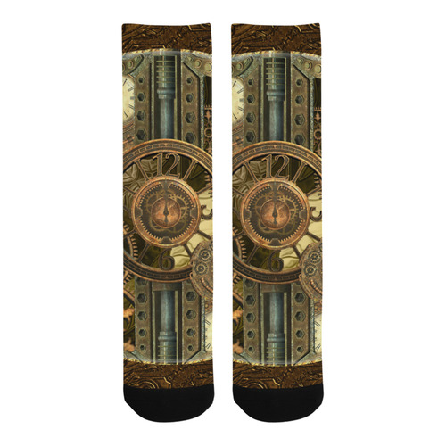 Steampunk clocks and gears Trouser Socks