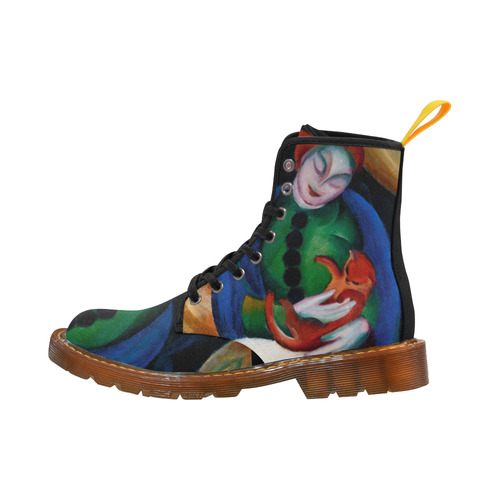 Girl With Cat II  by Franz Marc Martin Boots For Women Model 1203H