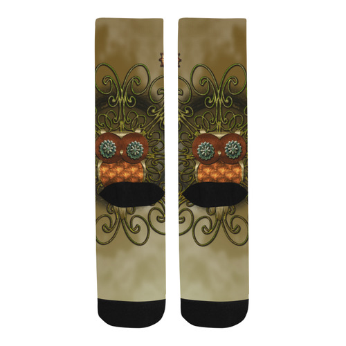 Steampunk cute owl Trouser Socks