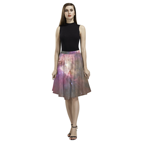 Orion Nebula Hubble 2006 Melete Pleated Midi Skirt (Model D15)