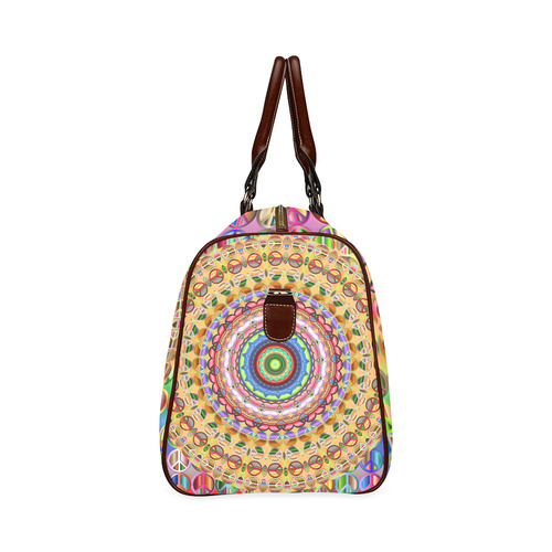 Peace Mandala Waterproof Travel Bag/Large (Model 1639)