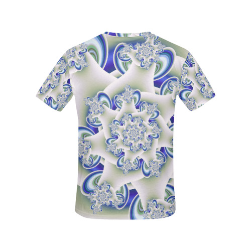 Frosted Blue Brago Mitchell Fractal Art All Over Print T-Shirt for Women (USA Size) (Model T40)