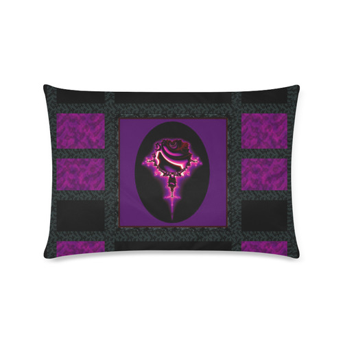 Fractal Rose Gothic Art Custom Zippered Pillow Case 16"x24"(Twin Sides)