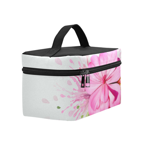 Pink flower color splash, floral watercolor Lunch Bag/Large (Model 1658)