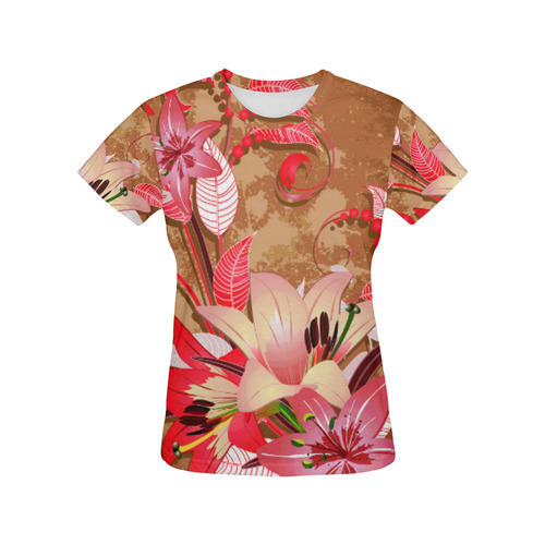 Beautiful Pink Lilies Grunge