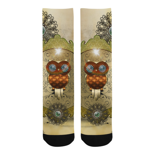 Steampunk, wonderful owl Trouser Socks