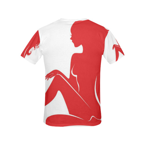 CCD Re-up tshirt red/white All Over Print T-Shirt for Women (USA Size) (Model T40)