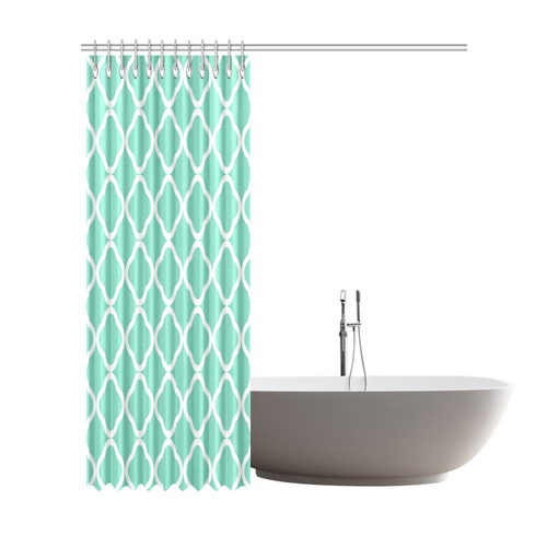 Quatrefoil Waterleaf Blue Shower Curtain 72"x84"