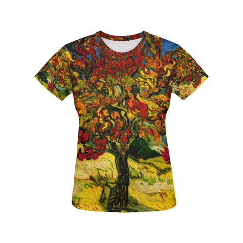 Van Gogh Mulberry Tree All Over Print T-Shirt for Women (USA Size) (Model T40)