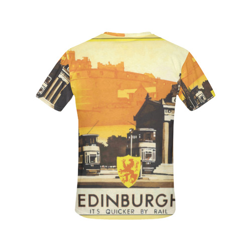 Edinburgh Vintage Travel Poster All Over Print T-Shirt for Women (USA Size) (Model T40)