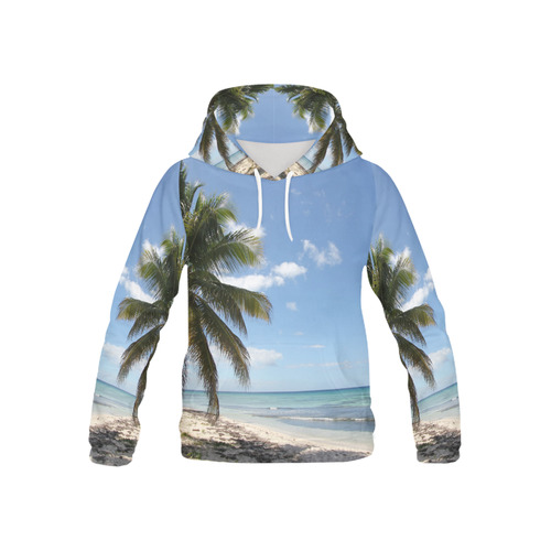 Isla Saona Caribbean Paradise Beach All Over Print Hoodie for Kid (USA Size) (Model H13)