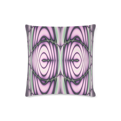 Pink and Green Ripples Fractal Abstract Custom Zippered Pillow Case 16"x16" (one side)