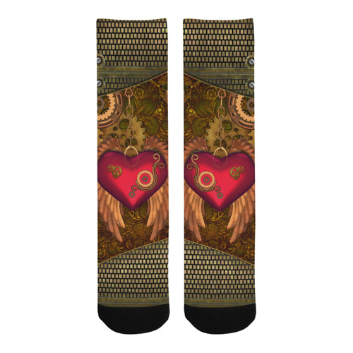 Steampunk, heart with wings Trouser Socks