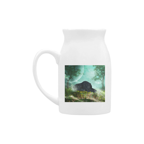 Sleeping wolf in the night Milk Cup (Large) 450ml