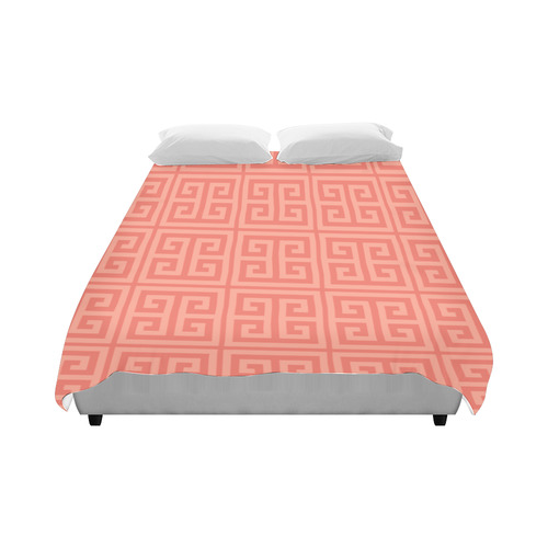 Coral Greek Key Pattern Duvet Cover 86 X70 All Over Print Id