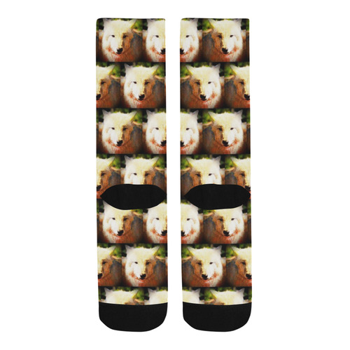 cute animal drops - Wolf by JamColors Trouser Socks