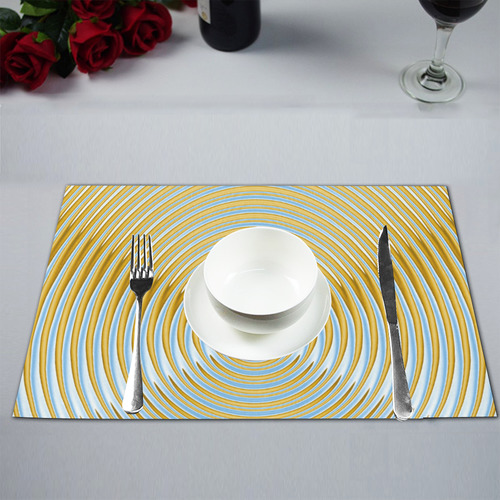 Gold Blue Rings Placemat 12’’ x 18’’ (Set of 2)