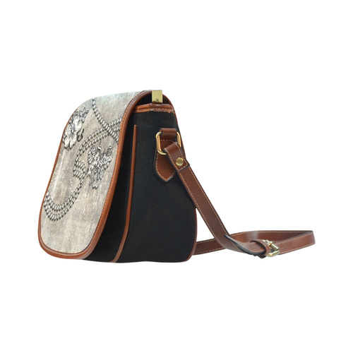 Decorative design, damask Saddle Bag/Small (Model 1649)(Flap Customization)