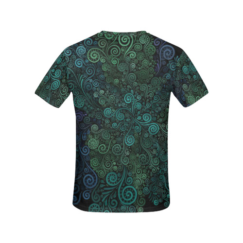 3D Turquoise Psychedelic Rose All Over Print T-Shirt for Women (USA Size) (Model T40)