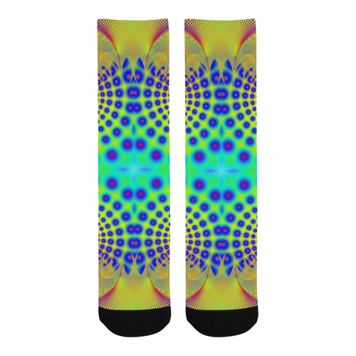 Ocean Shells and Purple Bubbles Fractal Abstract Trouser Socks