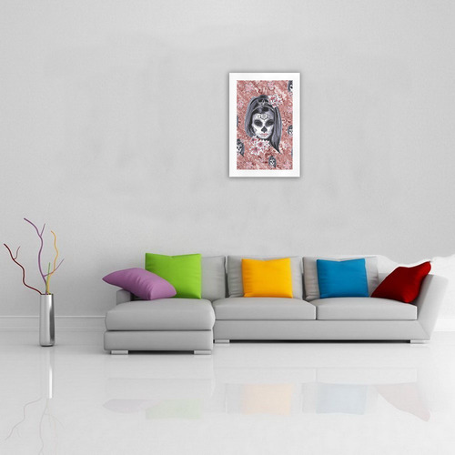 Skull Of A Pretty Flowers Lady Pattern Art Print 19‘’x28‘’