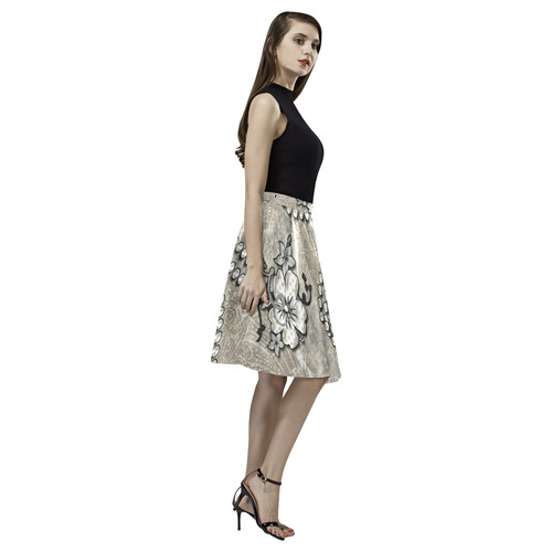 Decorative design, damask Melete Pleated Midi Skirt (Model D15)