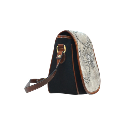 Decorative design, damask Saddle Bag/Small (Model 1649)(Flap Customization)