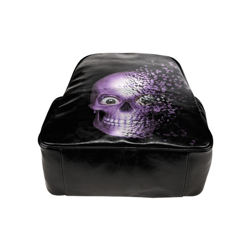 Broken Skull, lilac by JamColors Multi-Pockets Backpack (Model 1636)
