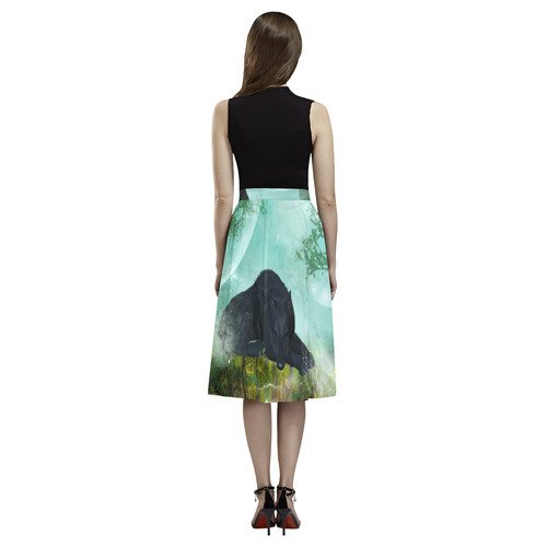 Sleeping wolf in the night Aoede Crepe Skirt (Model D16)