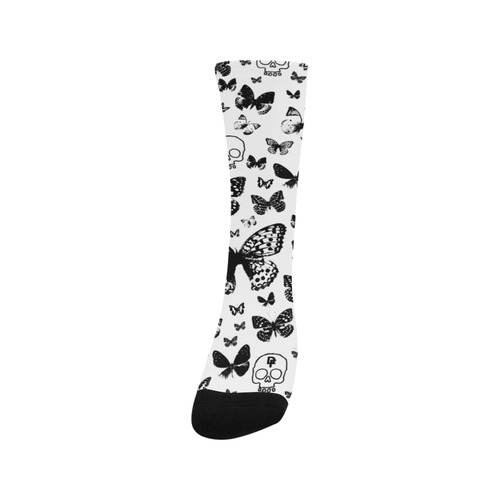 Black & White Skulls & Butterflies Trouser Socks