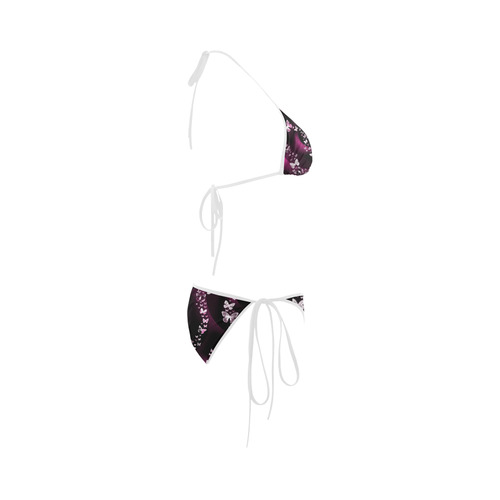 Pink Butterfly Swirl Custom Bikini Swimsuit