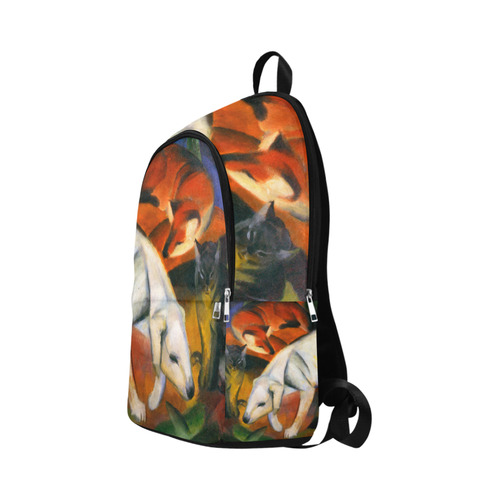 Three Animals (Dog, Fox, Cat) by Franz Marc Fabric Backpack for Adult (Model 1659)