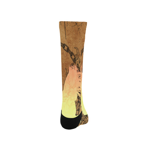 Beautiful horse silhouette in yellow colors Trouser Socks