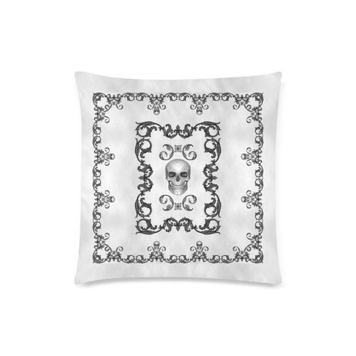 Filigree Skull Gothic Art Custom Zippered Pillow Case 18"x18"(Twin Sides)