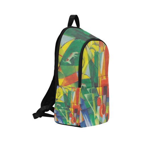 Landscape with dog, house and cow by Franz Marc Fabric Backpack for Adult (Model 1659)