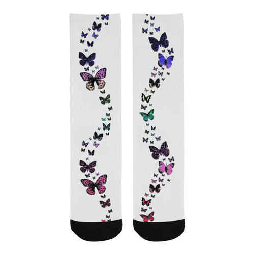 Rainbow Butterflies Trouser Socks