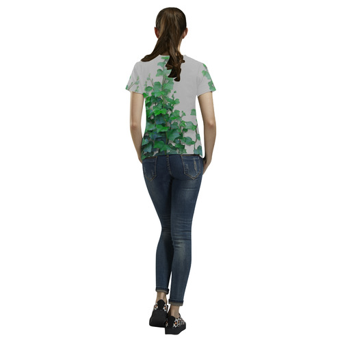 Vines, climbing plant watercolor All Over Print T-Shirt for Women (USA Size) (Model T40)