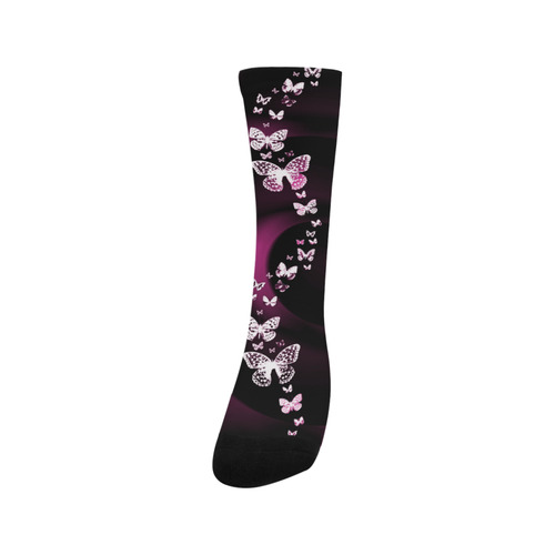 Pink Butterfly Swirl Trouser Socks