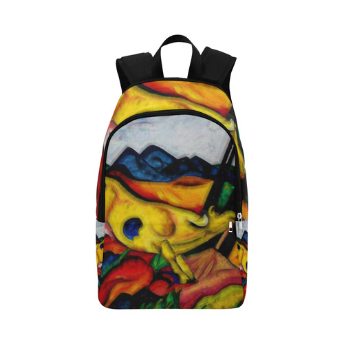 Yellow Cow by Franz Marc Fabric Backpack for Adult (Model 1659)