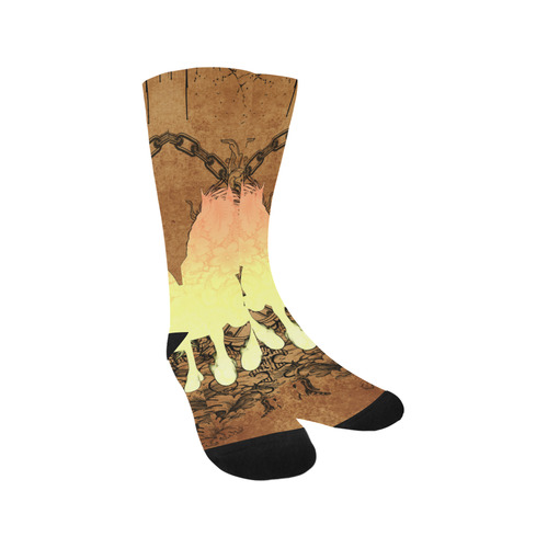 Beautiful horse silhouette in yellow colors Trouser Socks