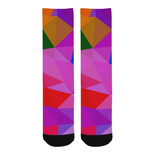 Artistic knee Socks : purple triangles II Trouser Socks