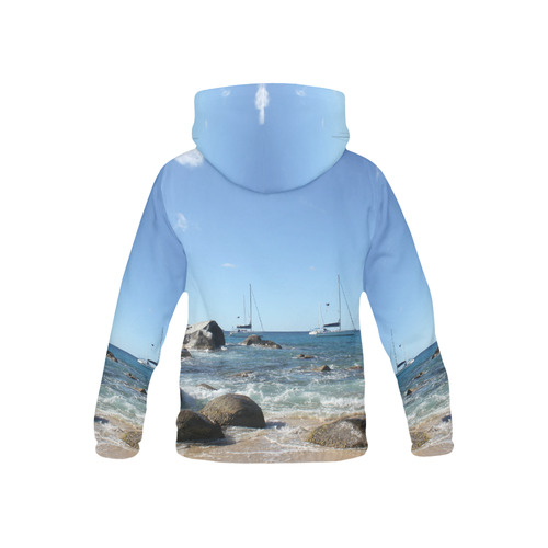 Sailing Boats at Virgin Gorda BVI All Over Print Hoodie for Kid (USA Size) (Model H13)