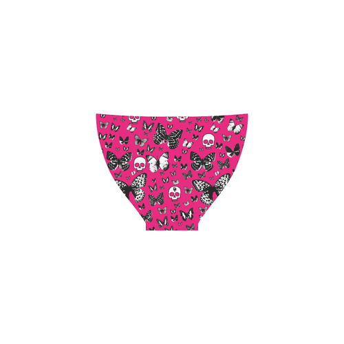 Skulls & Butterflies on Pink Custom Bikini Swimsuit