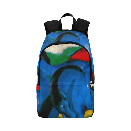 The Little Blue Horses by Franz Marc Fabric Backpack for Adult (Model 1659)