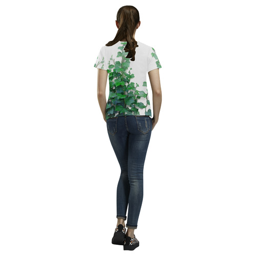 Vines, climbing plant watercolor All Over Print T-Shirt for Women (USA Size) (Model T40)