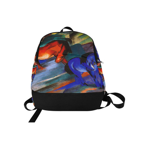 Red and Blue Horse by Franz Marc Fabric Backpack for Adult (Model 1659)