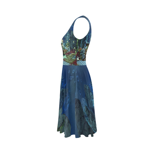 Underwater wold with mermaid Sleeveless Ice Skater Dress (D19)