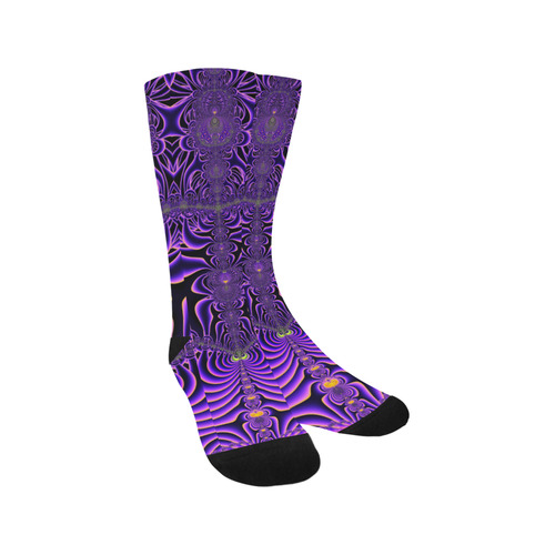 Exquisite Purple Sunset Fractal Abstract Trouser Socks