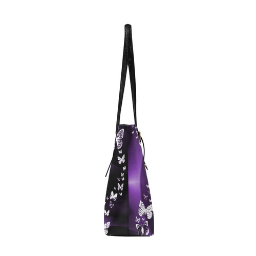 Purple Butterfly Swirl Euramerican Tote Bag/Large (Model 1656)